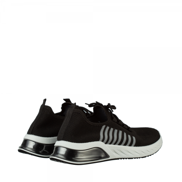 Ανδρικά αθλητικά παπούτσια μαύρα από ύφασμα Dulis, 4 - Kalapod.gr